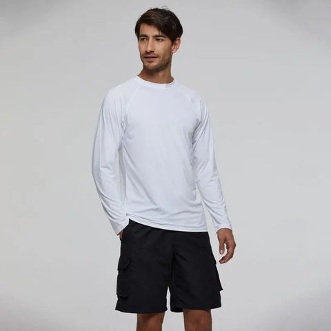 Men's UPF 50+ Long Sleeve Shirts Sun Protection SPF/UV Fishing Hiking Running T-Shirts Rashguard Swim Shirts